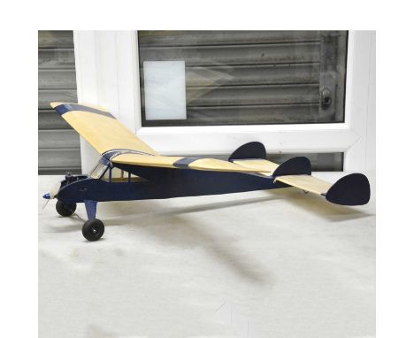 Blue APEX FF model aircraft, wingspan 112cm (44 inches), powered by an unknown diesel engine, 1cc to 1.5cc, built by Jack Law