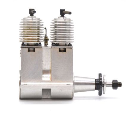 Richard Gron Mills aero model aircraft engine, 2.6cc diesel twin, Czech Republic