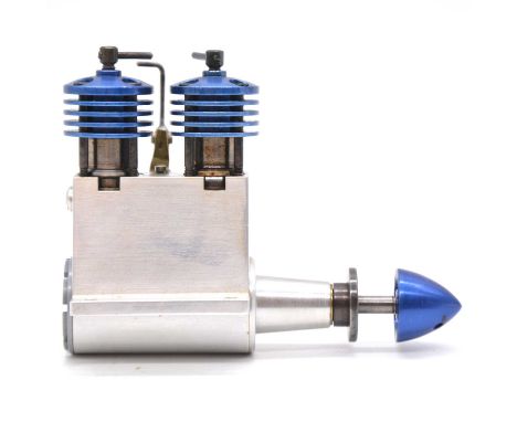 Richard Gron Allouchery aero model aircraft engine, 2.5cc diesel twin
