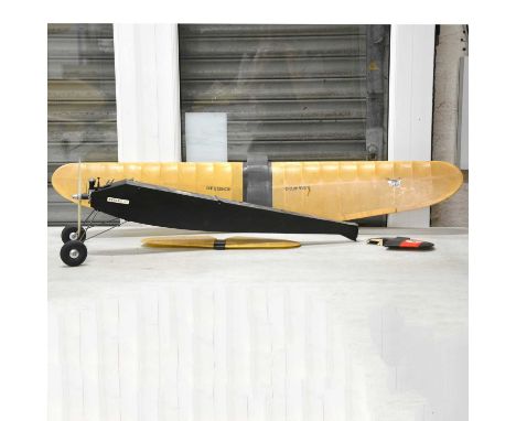 Black Hummel vintage FF model aircraft, wingspan 132cm (52 inches), powered by Kratmo 1.25cc diesel engine, possible Lumir Po