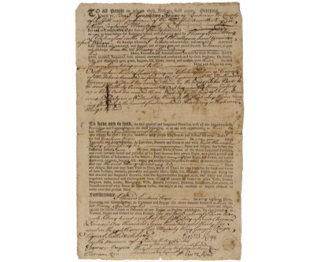 America.- Keyes (Gershom).- Property sale by Gershom Keyes to a Henry Spaulding of land in Chlemsford, Middlesex County, Mass