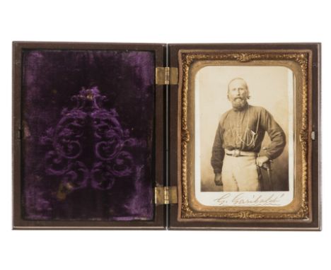 Garibaldi (Giuseppe, Italian general, 1807-82) Photograph portrait signed "G Garibaldi", albumen print carte-de-visite signed