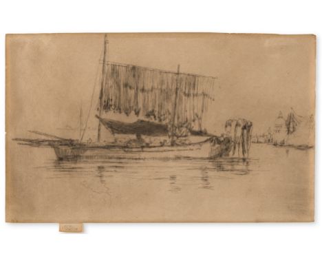 Italy.- Venice.- Whistler (James Abbott McNeill) The Fishing Boat, etching with drypoint, a good impression of the final stat