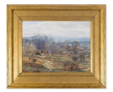 London.- Martineau (Edith, 1842-1909) Hampstead Heath, looking towards Harrow on the Hill, watercolour over pencil, heightene