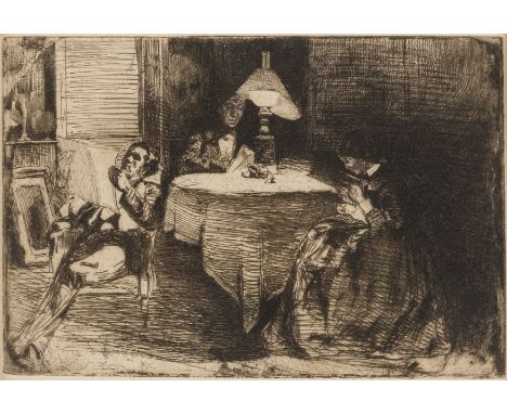 Whistler (James Abbott McNeill) The Music Room, etching and drypoint, a good impression of Kennedy's final state (of 2), plat