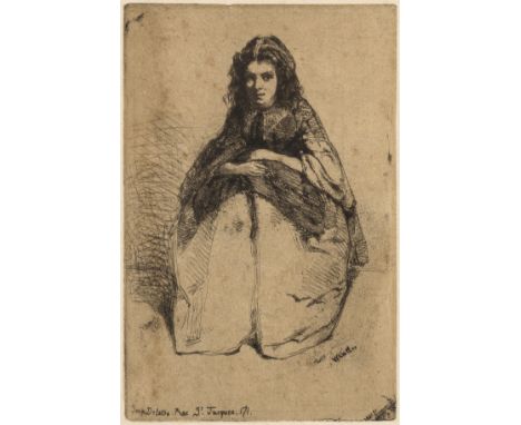 Whistler (James Abbott McNeill) Seymour standing under a Tree, etching, a good impression of Kennedy's second state (of 3), p