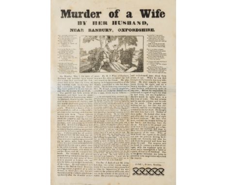 Broadside.- Attempted Murder of a Wife by her Husband, Near Banbury, Oxfordshire, c.370 x 244mm., printed in triple-column, w