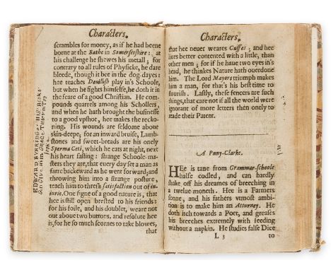 Overbury (Sir Thomas) His Wife. With Additions of New Characters, and many other Wittie Conceits never before Printed, thirte