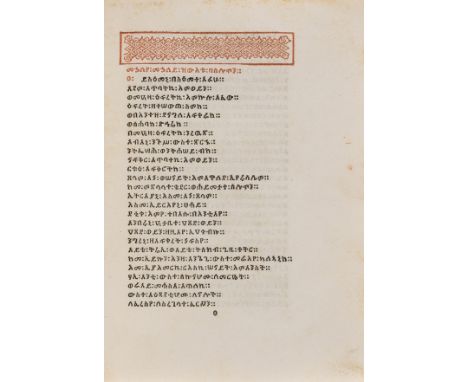 First book printed in Ge'ez.- Bible, Ethiopic.- Psalterium David et Cantica aliqua, edited by Johann Potken, collation: [1-12