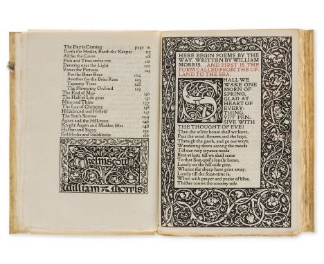 Kelmscott Press.- Morris (William) Poems by the Way, one of 300 copies on Flower paper, printed in red and black in Golden ty