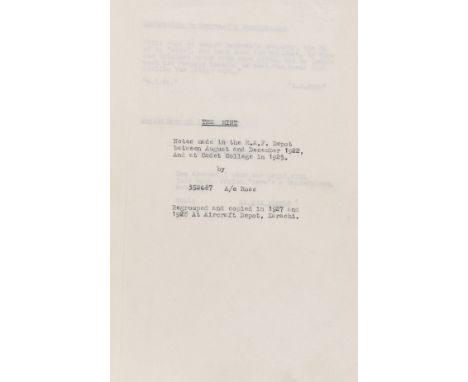 Lawrence (Thomas Edward, intelligence officer and author, 1888-1935) The Mint. Notes made in the R.A.F. Depot between August 