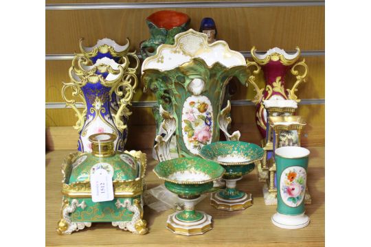 A French Jacob Petit porcelain square JACOB PETIT PORCELAIN TURQUOISE AND
