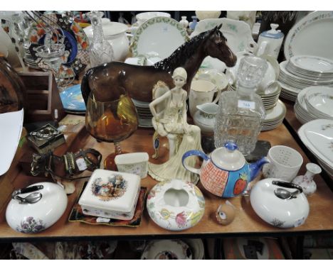 A selection of ceramics and figures including shire horse figure
