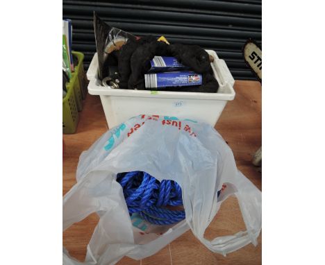 A selection of heavy duty chain and nylon rope
