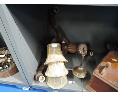 An oak carved light fitting