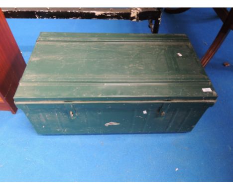 A vintage tin trunk
