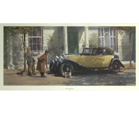 'The Connoisseurs', signed limited edition print after Alan Fearnley,number 529/850, 36 x 75cm, signed by the artist to lower