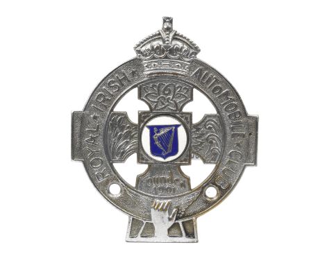 A Royal Irish Automobile Club member's badge,Type 4 badge produced from the 1930s, numbered D1578 to reverse, chrome-plated b