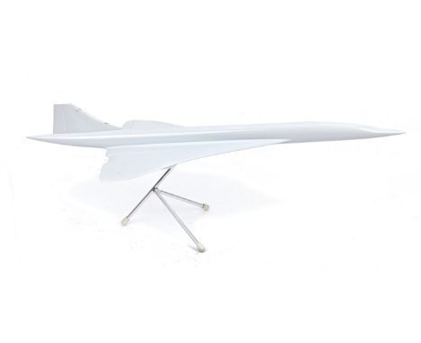 A 1:100 scale display model of Concorde,composite material with white painted undecorated finish (some minor chips in places)