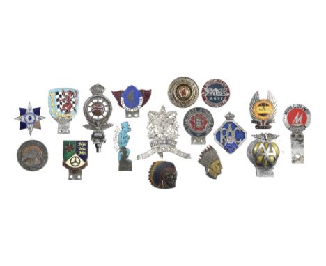 Assorted motoring badges,including Leyland Motors Ltd by Appointment, RAC Associate (small version) with Lancashire AC enamel