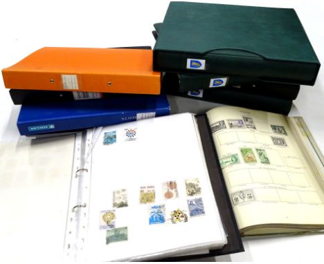 Various 20thC collectors stamps and albums etc., a green album containing various Irish, birds, a further album of world used