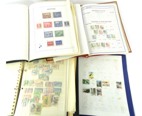 Various stamps and philately.  An Acme stamp album containing world collector's stamps, Germany, various others etc., a furth