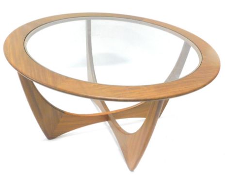 A vintage 1970's G Plan coffee table, of circular form, on shaped legs, 46cm high, 84cm diameter.