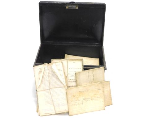 A quantity of various 18thC and other ephemera, indentures, letters, writing, some stamped, some hand written and printed etc