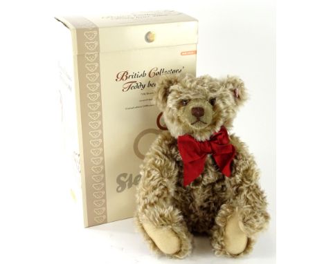 A Steiff British Collectors 2006 teddy bear Old Brown Bear, with red bow and growl action, 38cm high (boxed, with certificate