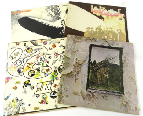 Various records.  Led Zeppelin, III Atlantic Deluxe SD7201 Stereo 1970 2401-002, II Atlantic records and Led Zeppelin by Led 