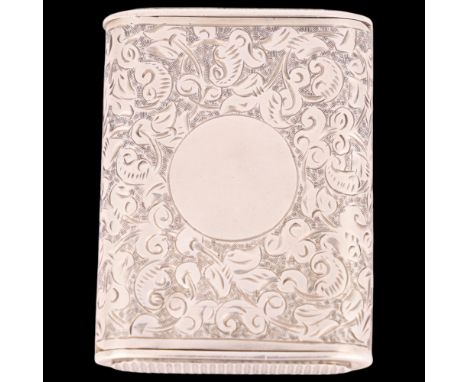 SAMPSON MORDAN & CO - a Victorian novelty silver 'Double-Ended' Vesta case, London 1888, rounded rectangular form with allove