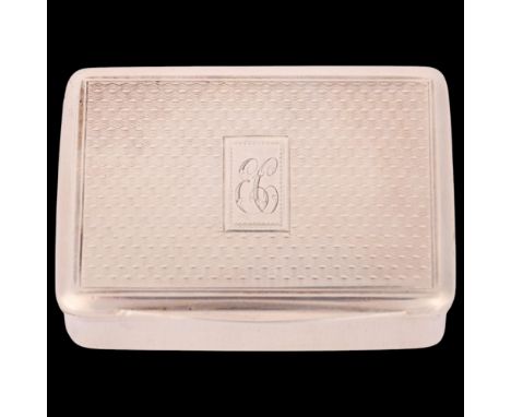 A George III silver 'Double Walled' vinaigrette, Daniel Hockley, London 1817, rectangular form with engine turned decoration,