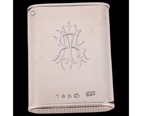 SAMPSON MORDAN & CO - a Victorian silver 'Double-Ended' Vesta case, London 1886, rounded rectangular form with double-ended s