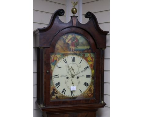 A Victorian mahogany eight day longcase clock R Murray Lauder W.55cm