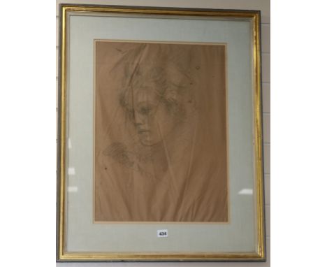 John S. Sargeant, lithograph, portrait of a lady, 57 x 42cm