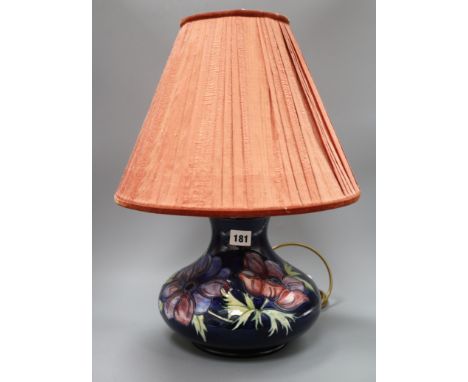 A Moorcroft anemone pattern lamp