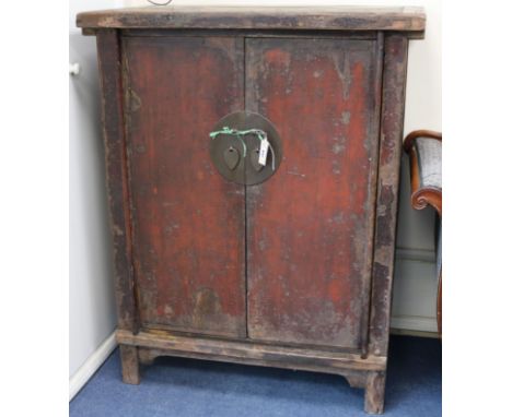 A Chinese Shanxi lacquer cabinet W.99cm