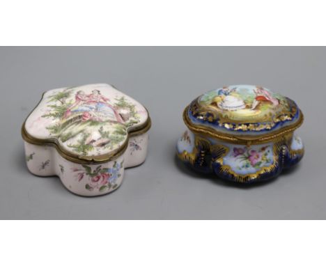 Two French ceramic caskets