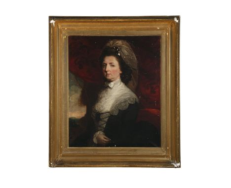 ENGLISH SCHOOL, MID-19TH CENTURYPortrait of Miss Elizabeth Goodwin of Yorkshire, dressed in a veil and white high collared sh