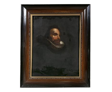 DUTCH SCHOOL 17TH CENTURY A portrait of a nobleman wearing a white ruff collar Half-length, oil on canvas, 77 x 63.5cm
