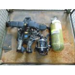 Drager PSS7000 SCBA pack frame harness with Mask and 300 Bar Cylinder
