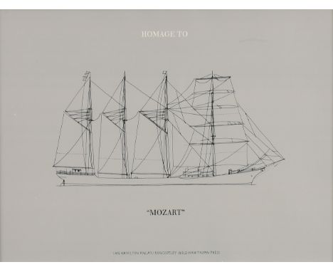 IAN HAMILTON FINLAY (British 1925-2006) TWO PRINTS, "Homage to Mozart (Collaboration with Ron Costley)," 1970, comprising two