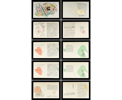 HENRY MILLER (American 1891-1980) AND BEZALEL SCHATZ (Palestinian 1912-1978) A GROUP OF SIX BLACK, BLUE, AND WHITE PAPER PRIN