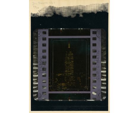JOE TILSON (British b. 1928) A PRINT, "Transparency, Empire State Building," 1967, silkscreen on acetate film with 'metalized