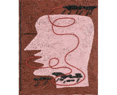 DEREK BOSHIER (British b. 1937) A PAINTING, "Talking Weather," 1980, oil on canvas, signed titled and dated verso in paint. 2