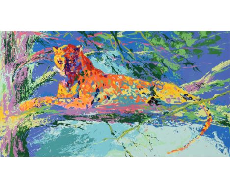 LEROY NEIMAN (American 1921-2012) A PRINT, "Kenya Leopard," color serigraph on paper, signed in pencil in L/R margin, and mar