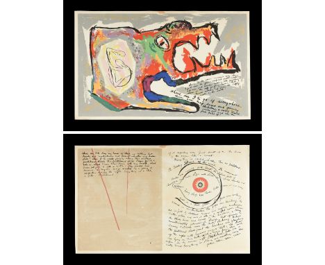 BEZALEL SCHATZ (Palestinian 1912-1978) AND HENRY MILLER (American 1891-1980) A GROUP OF TWO BLACK AND WHITE PAPER PRINTS, FRO