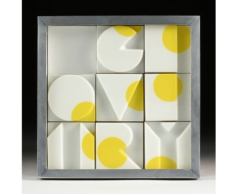 JOE TILSON (British b. 1928) A PRINT, "Geometry," 1965, molded plastic, signed, dated, and numbered in pencil verso, "Joe Til