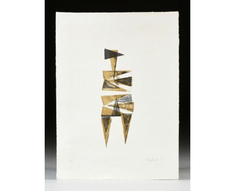 LYNN CHADWICK (British 1914-2003) A PRINT, "Figure I," 1966, lithograph on paper, signed and dated in pencil L/R, numbered 14