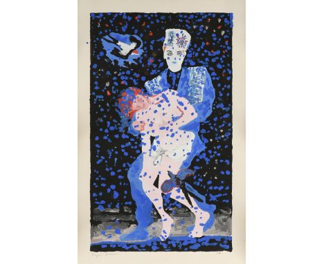 DEREK BOSHIER (British b. 1937) A PAINTING "Boy in Heaven," CIRCA 1980, tempera on paper. signed in pencil L/R, "DB," titled 